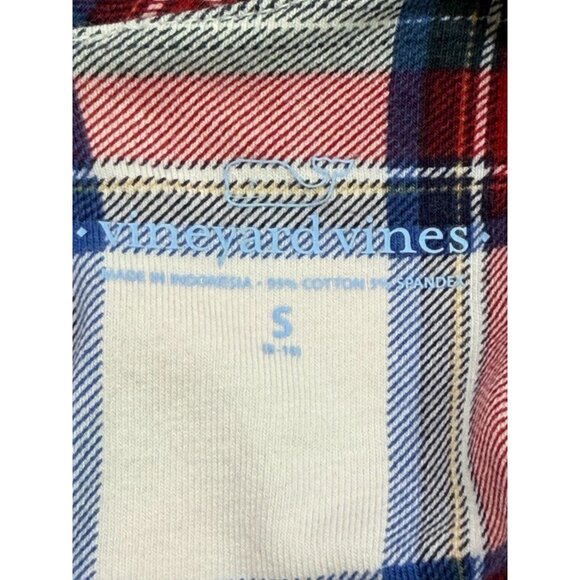 Vineyard Vines Nantucket Tartan Knit Dress Girls S Red Blue Plaid Ruffle Hem - Picture 3 of 6